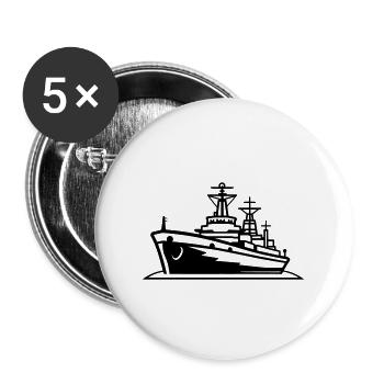 combat boat - Buttons large 2.2''/56 mm (5-pack) - white - Front