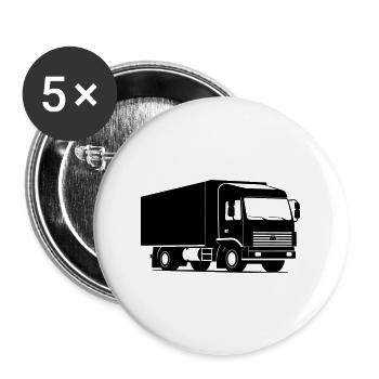 LKW - Buttons groß 56 mm (5er Pack) - Weiß - Vorne
