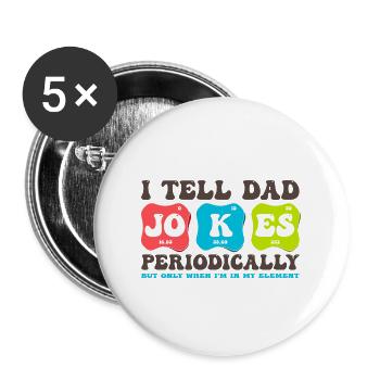 Groovy Hippie Dad - Je raconte des blagues à papa périodiquement - Lot de 5 grands badges (56 mm) - blanc - Devant