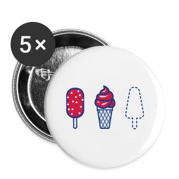 Sommer - Buttons groß 56 mm (5er Pack) - Weiß - Vorne