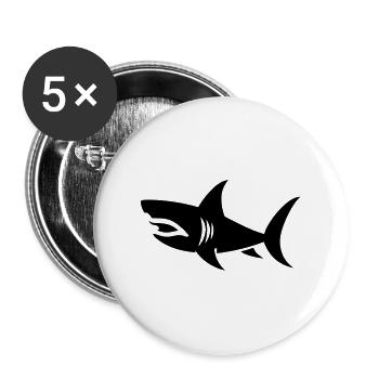Requin - Lot de 5 grands badges (56 mm) - blanc - Devant