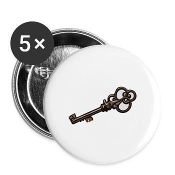 Key / Lock / Locked / Security - Buttons large 2.2''/56 mm (5-pack) - white - Front