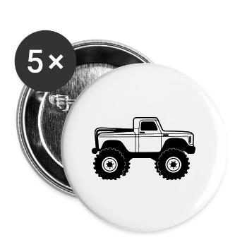 Monster Truck - Lot de 5 grands badges (56 mm) - blanc - Devant