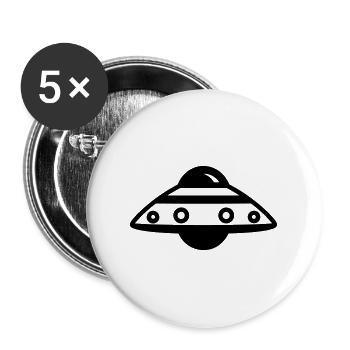flying saucer - Buttons large 2.2''/56 mm (5-pack) - white - Front