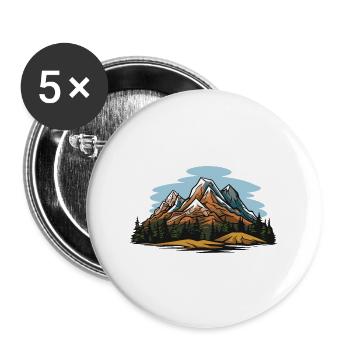 Mountains Symbol Nature - Buttons large 2.2''/56 mm (5-pack) - white - Front