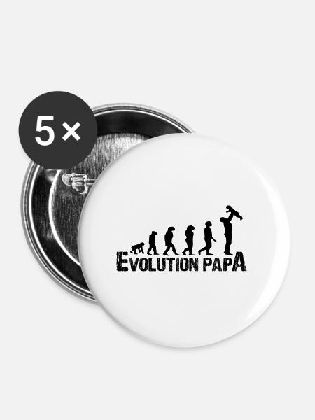 Evolution Papa - Buttons groß 56 mm (5er Pack) - Weiß