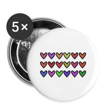 HEART. HEARTS. VALENTINE'S DAY. LOVE. LOVE. HEART - Buttons large 2.2''/56 mm (5-pack) - white - Front