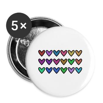 HEART. HEARTS. VALENTINE'S DAY. LOVE. LOVE. HEART - Buttons large 2.2''/56 mm (5-pack) - white - Front