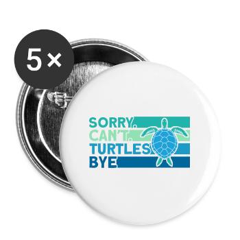 Turtle Sea turtles Turtles Liebha - Buttons large 2.2''/56 mm (5-pack) - white - Front