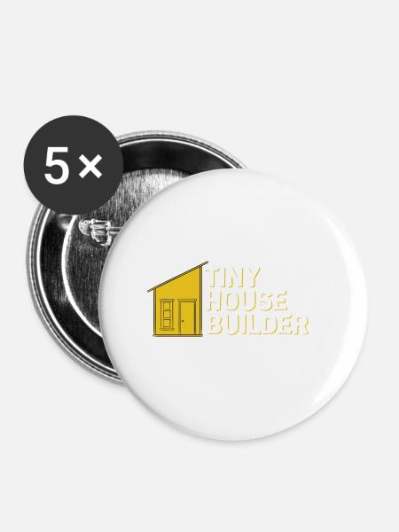 Tiny House - Buttons groß 56 mm (5er Pack) - Weiß
