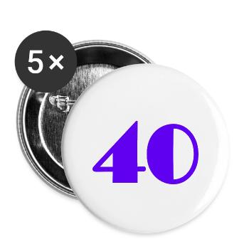 40 JAHRE. 40-jähriges Jubiläum. GEBURTSTAG 40 JAHRE. ALTER - Buttons groß 56 mm (5er Pack) - Weiß - Vorne