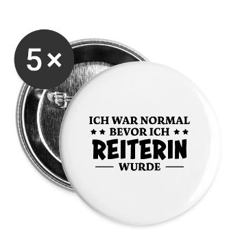 Reiterin Spruch Pferde Reiten Reiterin Geschenk - Buttons groß 56 mm (5er Pack) - Weiß - Vorne