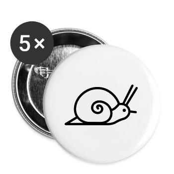 Snail - Buttons large 2.2''/56 mm (5-pack) - white - Front