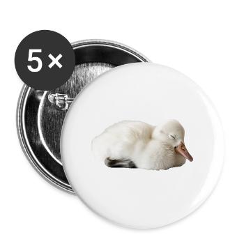 Schwan - Buttons groß 56 mm (5er Pack) - Weiß - Vorne