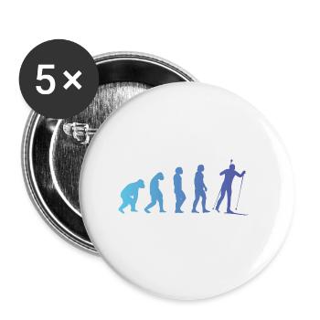 Biathlon Winter Sports Evolution Gift Biathlete - Buttons large 2.2''/56 mm (5-pack) - white - Front
