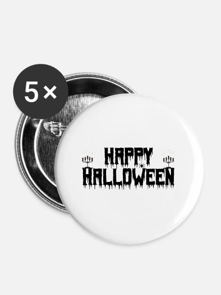 Fröhliches Halloween. Fröhliches Halloween. - Buttons groß 56 mm (5er Pack) - Weiß