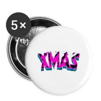 x mas outfit - Buttons groß 56 mm (5er Pack) - Weiß - Vorne