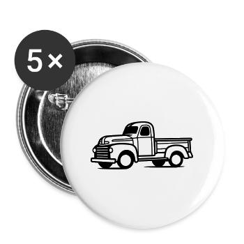 Camion - Lot de 5 grands badges (56 mm) - blanc - Devant