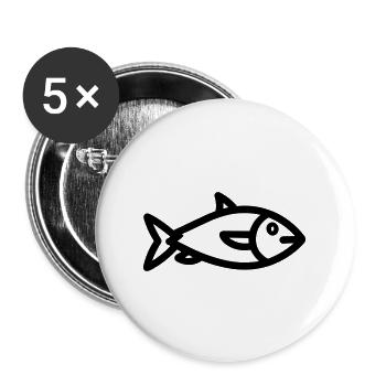 Fish - Buttons large 2.2''/56 mm (5-pack) - white - Front