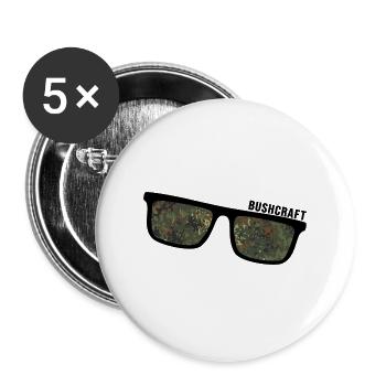 bushcraft militär wildcamping survival adventure - Buttons groß 56 mm (5er Pack) - Weiß - Vorne