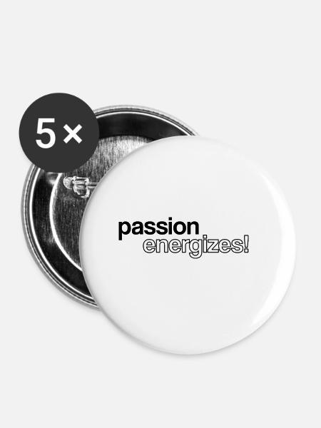 Leidenschaft belebt - Buttons groß 56 mm (5er Pack) - Weiß