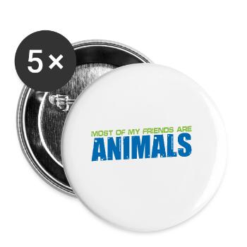 La plupart de mes amis sont des animaux 4 - Lot de 5 grands badges (56 mm) - blanc - Devant