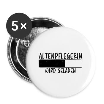 Altenpflegerin Spruch Witz Altenpflegerin Geschenk - Buttons groß 56 mm (5er Pack) - Weiß - Vorne