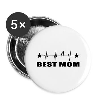 Mama - Buttons groß 56 mm (5er Pack) - Weiß - Vorne