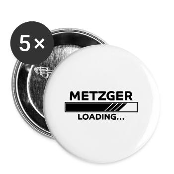 Metzger Spruch Fleischer Lustiges Metzger Geschenk - Buttons groß 56 mm (5er Pack) - Weiß - Vorne