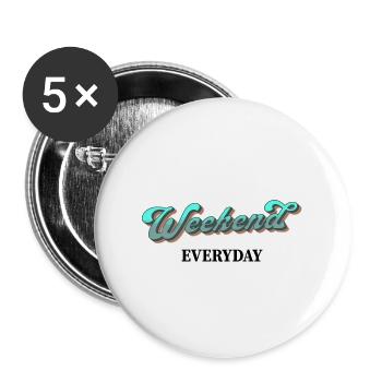 Weekend everyday - Buttons groß 56 mm (5er Pack) - Weiß - Vorne