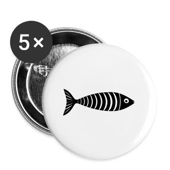 fish - Buttons large 2.2''/56 mm (5-pack) - white - Front