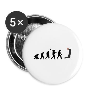 Évolution du basketball - Lot de 5 grands badges (56 mm) - blanc - Devant