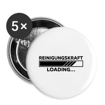 Reinigungskraft Spruch Reinigungskraft Geschenk - Buttons groß 56 mm (5er Pack) - Weiß - Vorne