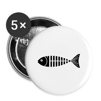 fish - Buttons large 2.2''/56 mm (5-pack) - white - Front