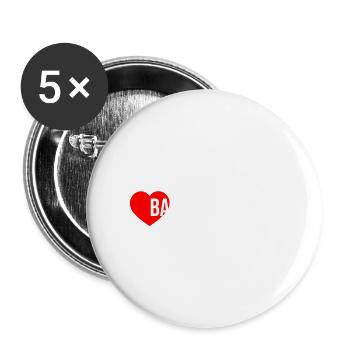 Barcelona 2024 Herz Urlaub - Buttons groß 56 mm (5er Pack) - Weiß - Vorne