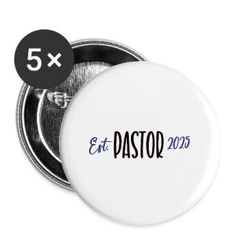 Pastor 2025 Geistlicher Glaube Gott Jesus Kirche - Buttons groß 56 mm (5er Pack) - Weiß - Vorne