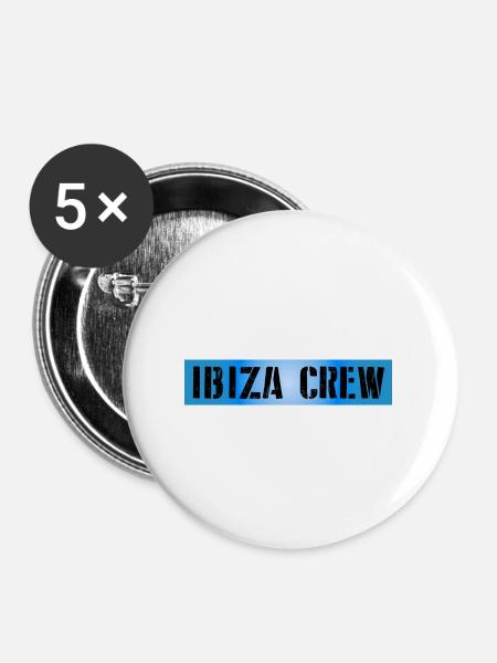 Ibiza Crew - Buttons groß 56 mm (5er Pack) - Weiß