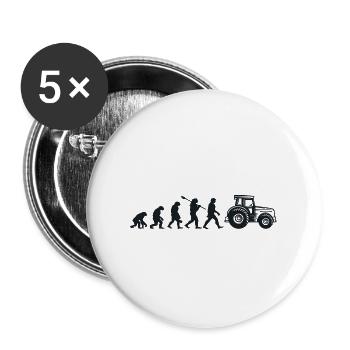 Évolution Darwin pour les Agriculteurs 🚜 - Lot de 5 grands badges (56 mm) - blanc - Devant