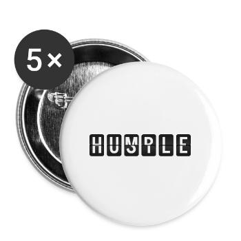 Hustle & Humble - Buttons large 2.2''/56 mm (5-pack) - white - Front