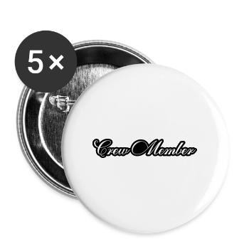 Crew Mitglied - Buttons groß 56 mm (5er Pack) - Weiß - Vorne