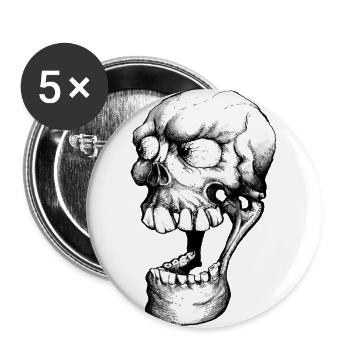 Smiley Skull - Buttons groß 56 mm (5er Pack) - Weiß - Vorne