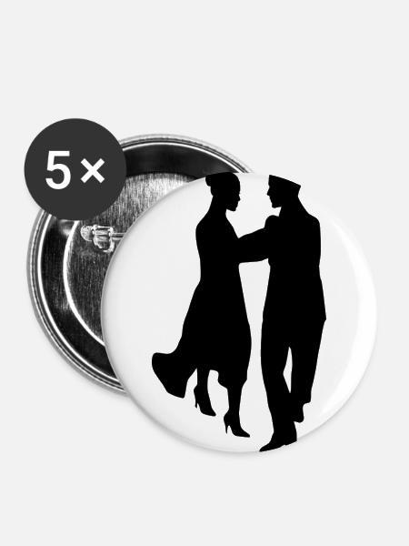 Tanzen - Buttons groß 56 mm (5er Pack) - Weiß