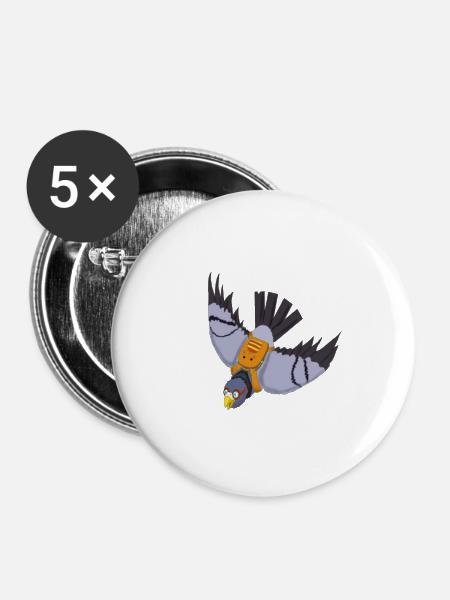 Taube - Buttons groß 56 mm (5er Pack) - Weiß