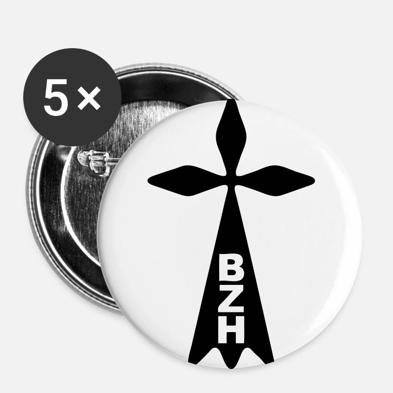 breizh ermine - Buttons large 2.2''/56 mm (5-pack) - white