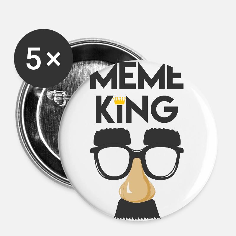 Meme King - Buttons large 2.2''/56 mm (5-pack) - white