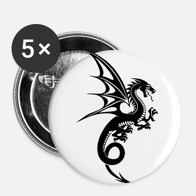 Dragon - Buttons large 2.2''/56 mm (5-pack) - white