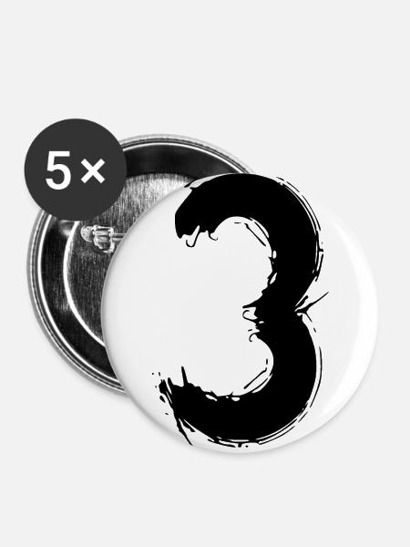 Die Drei - Buttons groß 56 mm (5er Pack) - Weiß