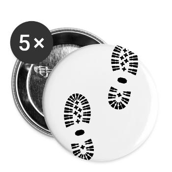 Footprints, hiking (super cheap) - Buttons large 2.2''/56 mm (5-pack) - white - Front