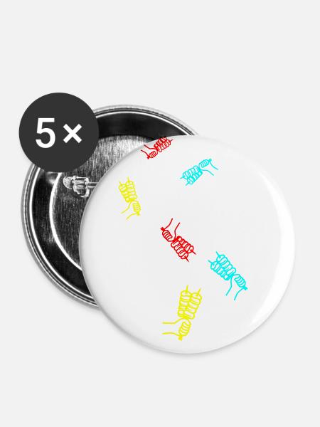Spieß grill Icon - Buttons groß 56 mm (5er Pack) - Weiß