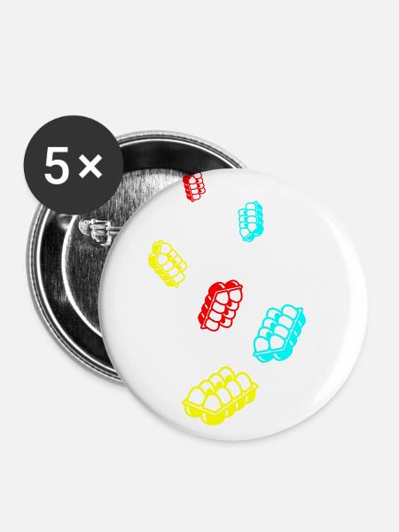 Eier symbol - Buttons groß 56 mm (5er Pack) - Weiß
